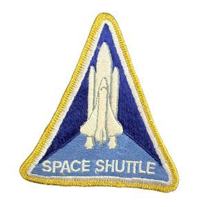 Vtg NASA SPACE‎ SHUTTLE Patch Gold Trimmed Vintage Unused Collectible